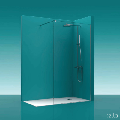 Resguardo De Chuveiro | Painel Fixo WA-09 100cm Cromado