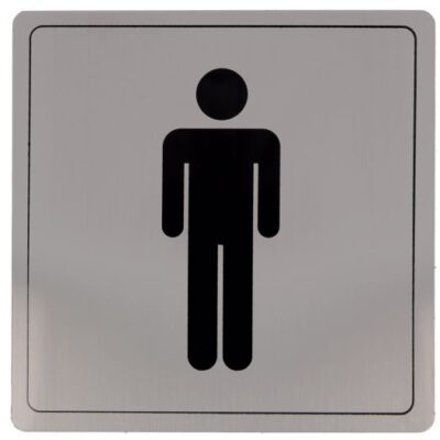 Placa Simbolo Homem em Inox