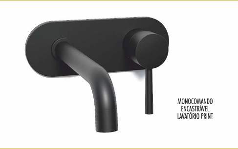 Monocomando de Encastre para Lavatório Print Preto – AFJ